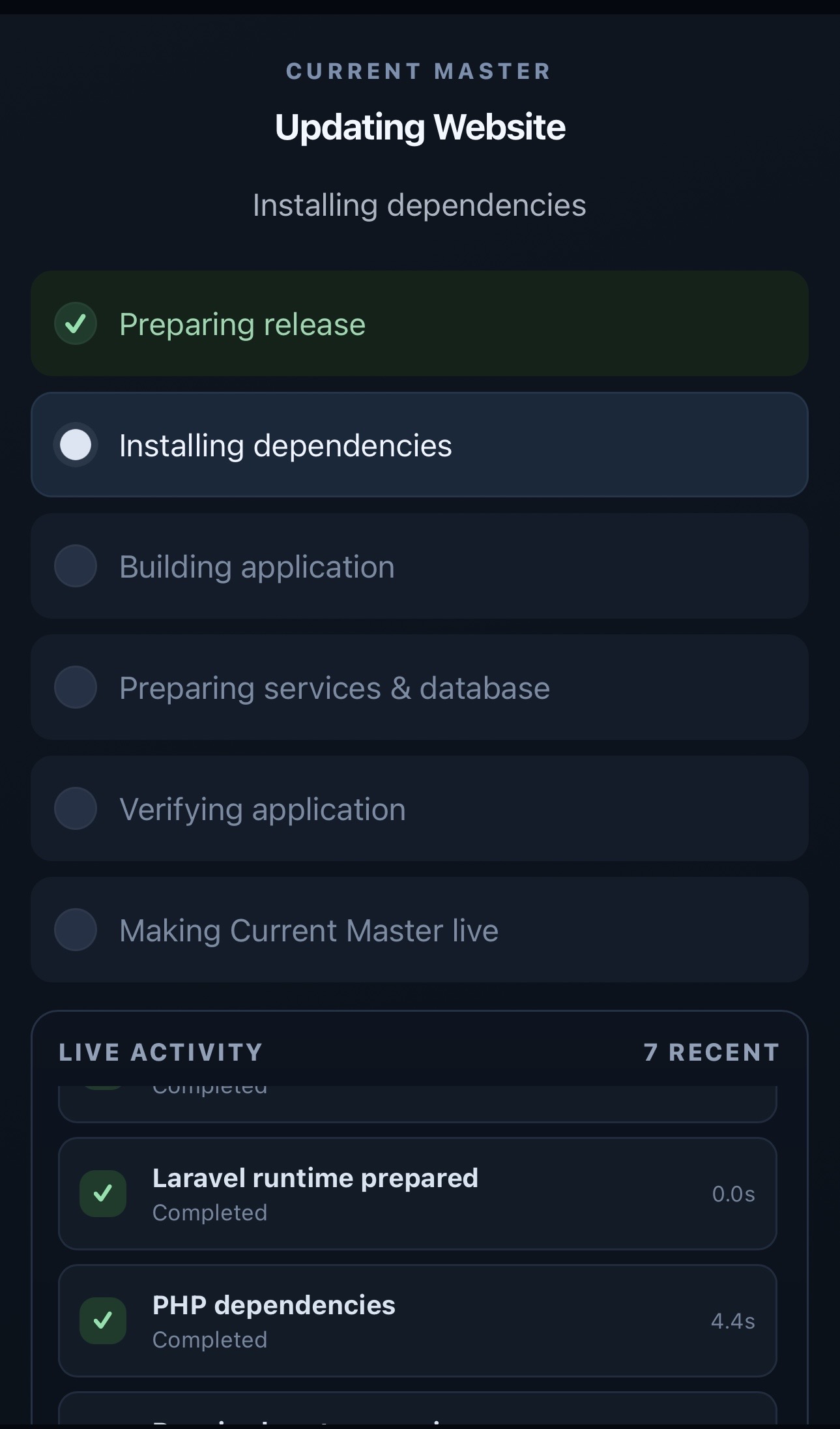 The panel deployer actively working